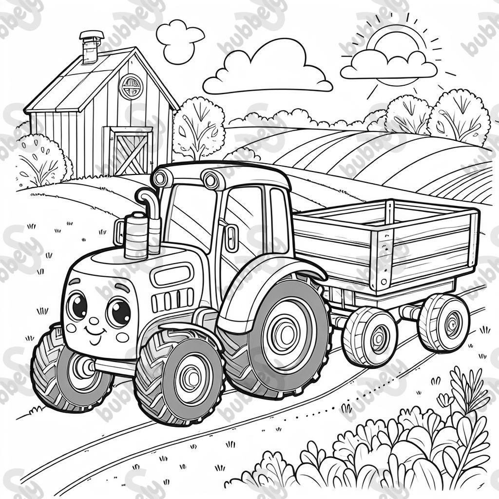 un tracteur avec une remorque un tracteur avec une remorque