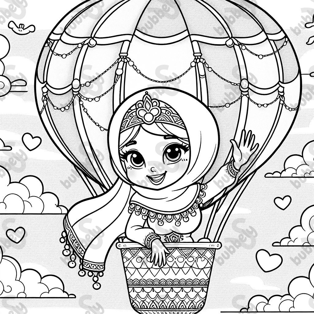princess in hot air balloon