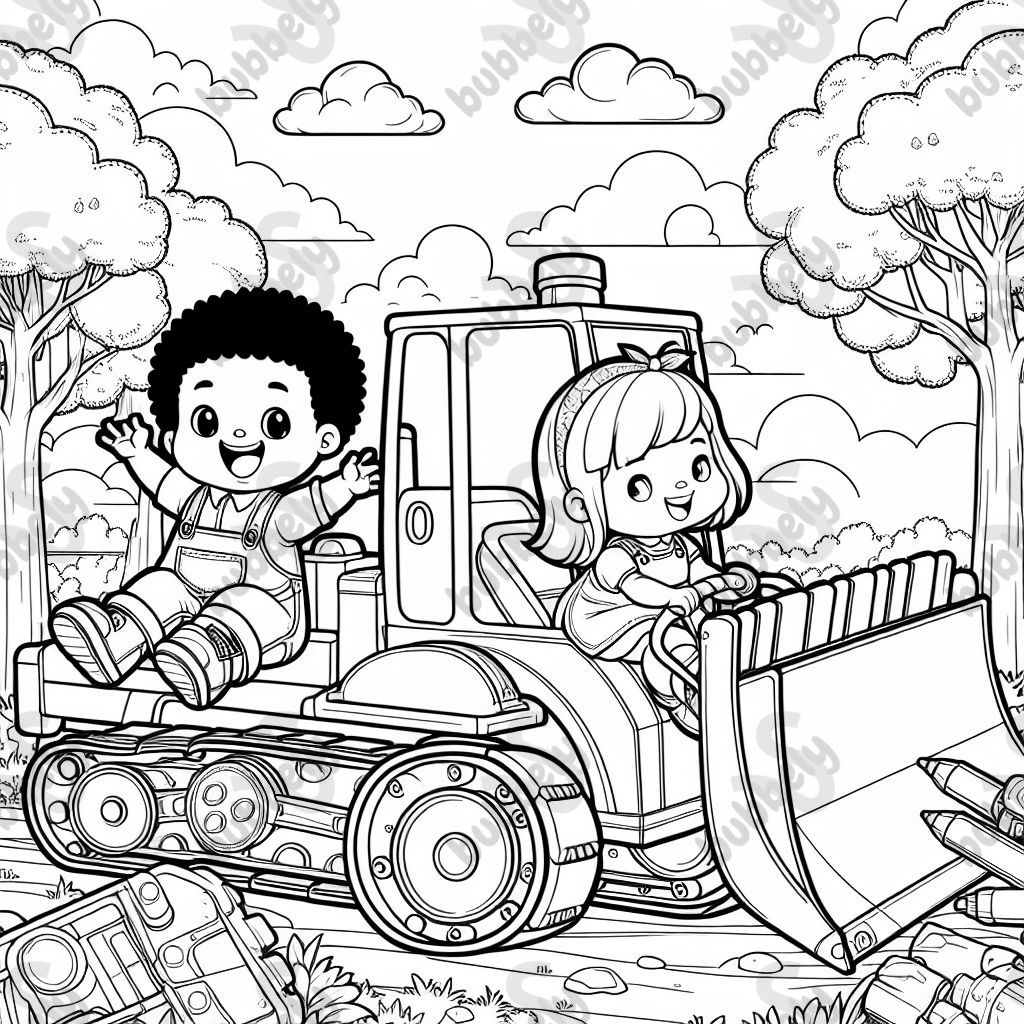 kids on a dozer