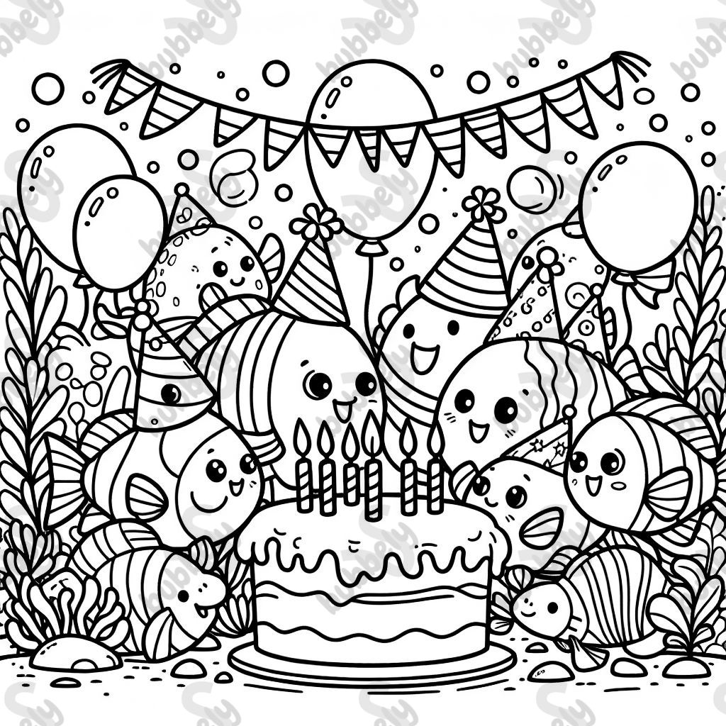 Fish celebrating birthday