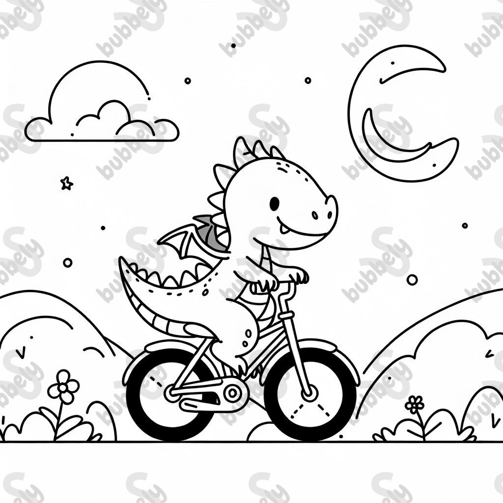 einen Drachen auf dem Fahrrad