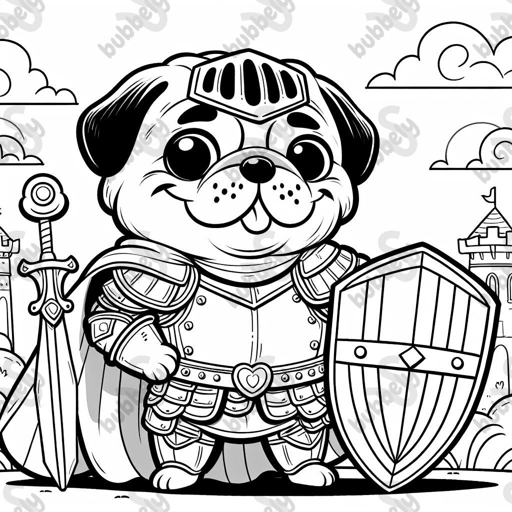 a pug in knights armor