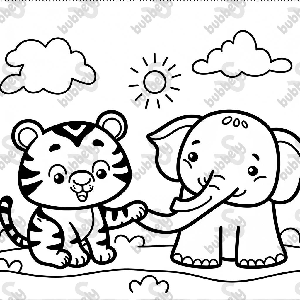 Tiger und elefant