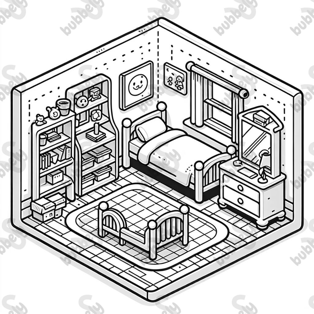 isometric bedroom