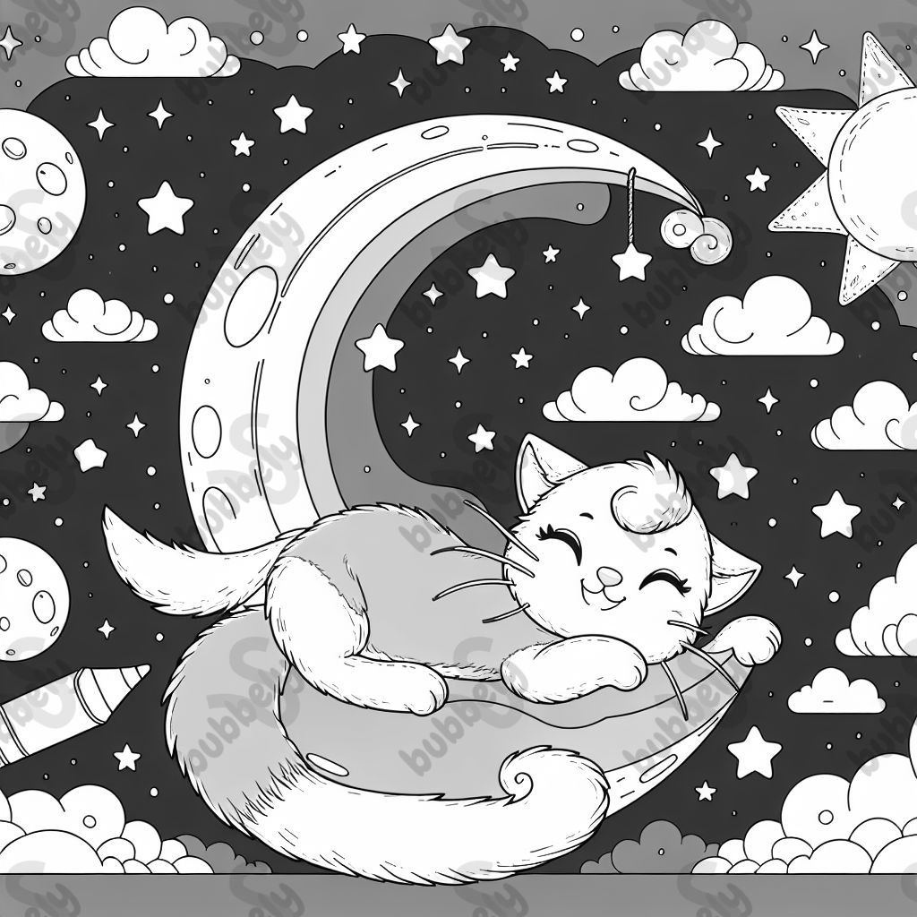 Crescent moon kitten