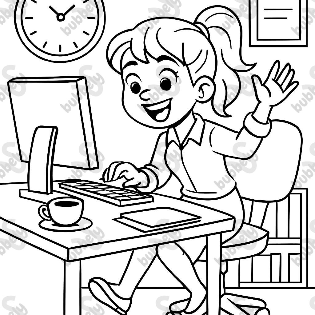girl in office working girl in office working