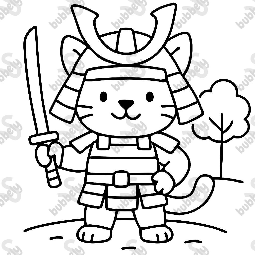A samurai cat