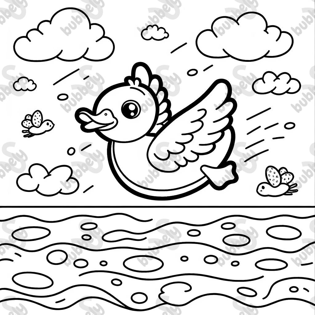 a flying rubber duck