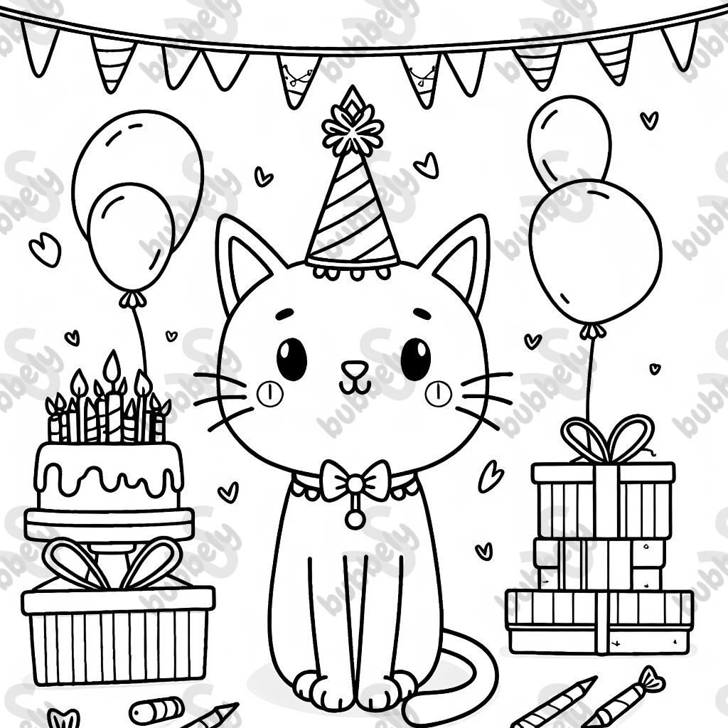 a cat with birthday crown