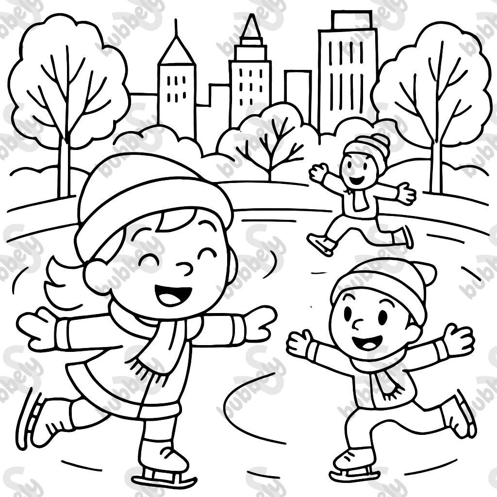 Patineurs dans le parc central Patineurs dans le parc central