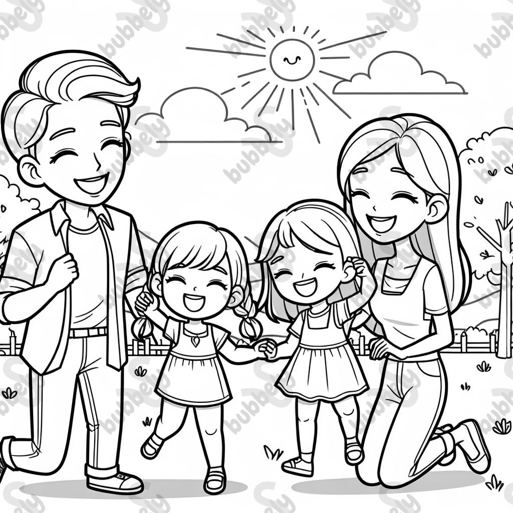 Eltern mit zwei Töchtern