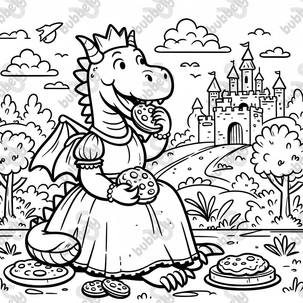 Drachenprinzessin die Kekse isst