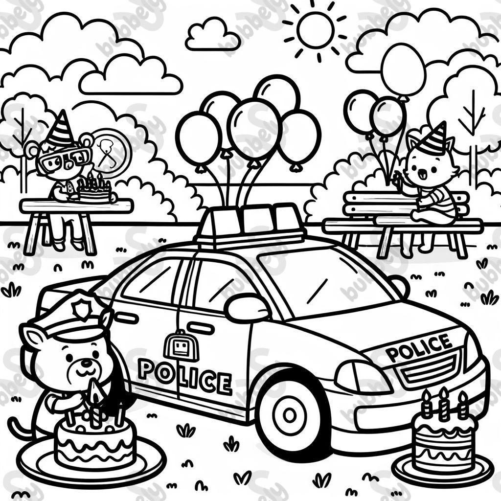 page de coloriage thème police anniversaire page de coloriage thème police anniversaire