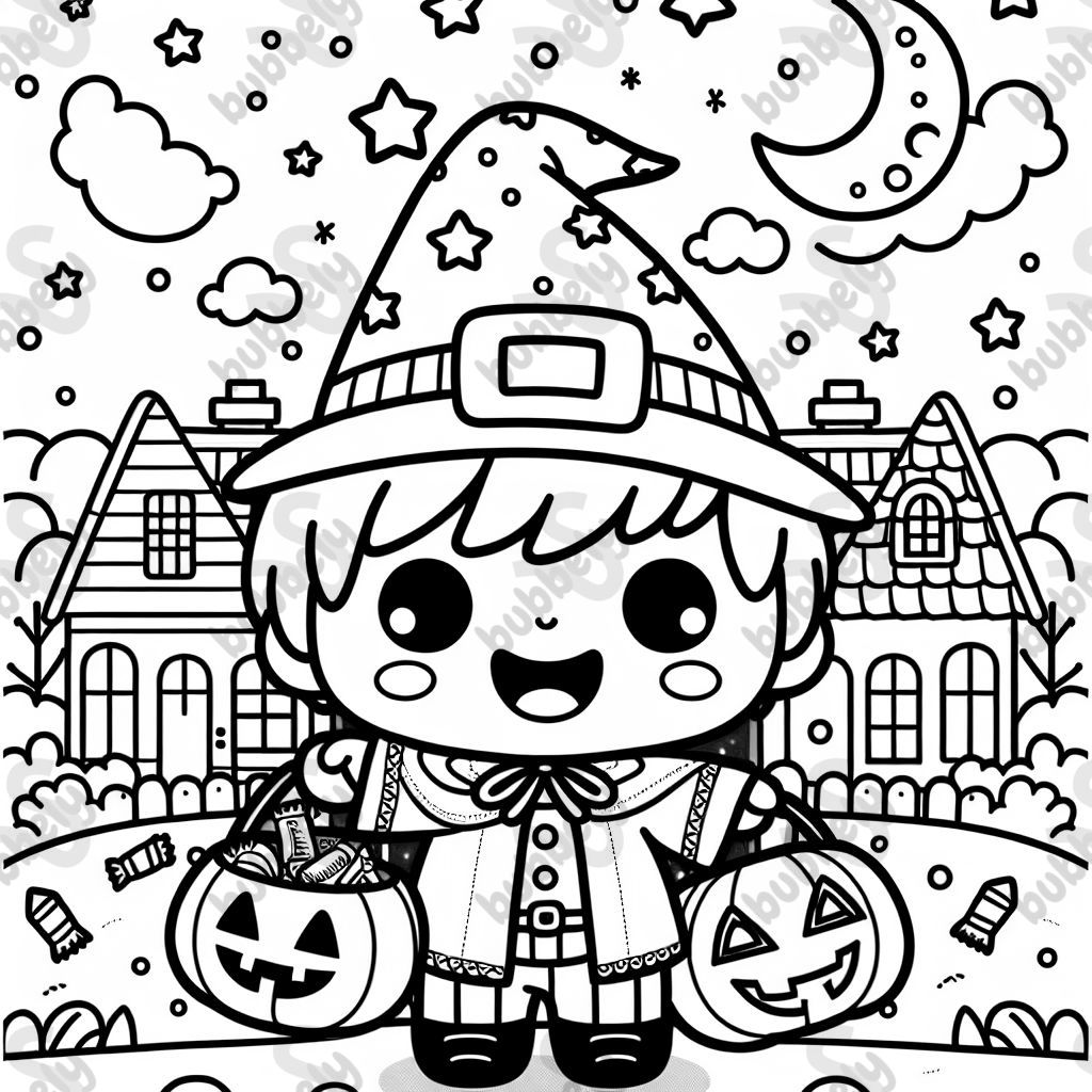 Trick and treat with kid