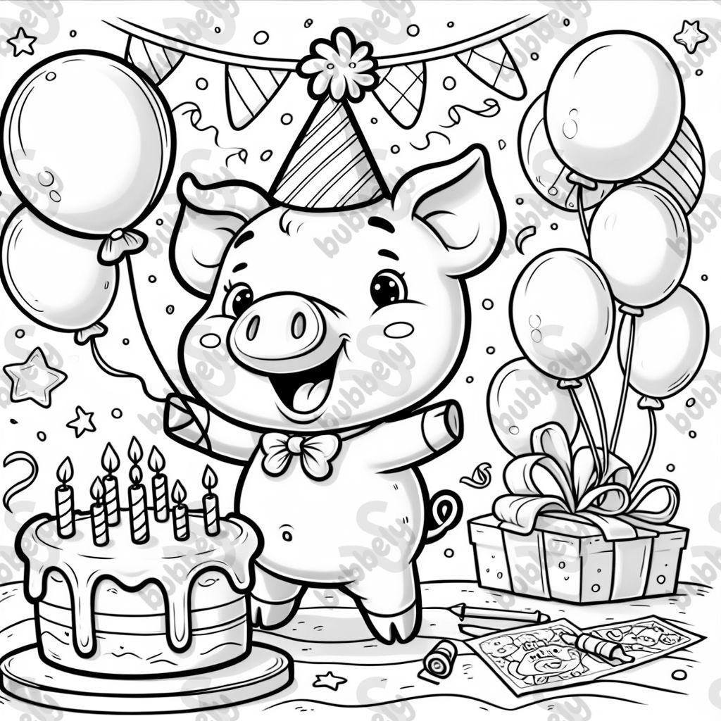 piggy at birthday party