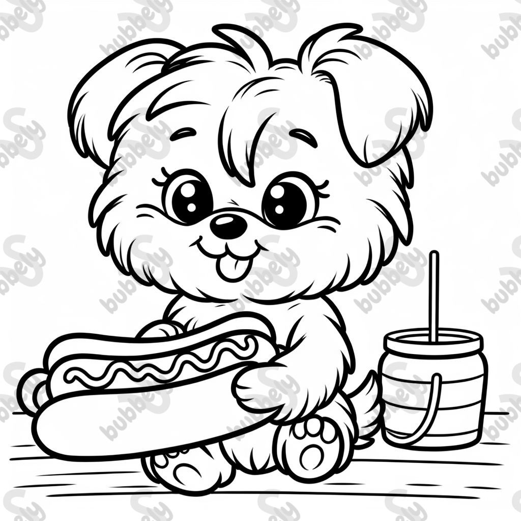 a yorkie eating a hotdog