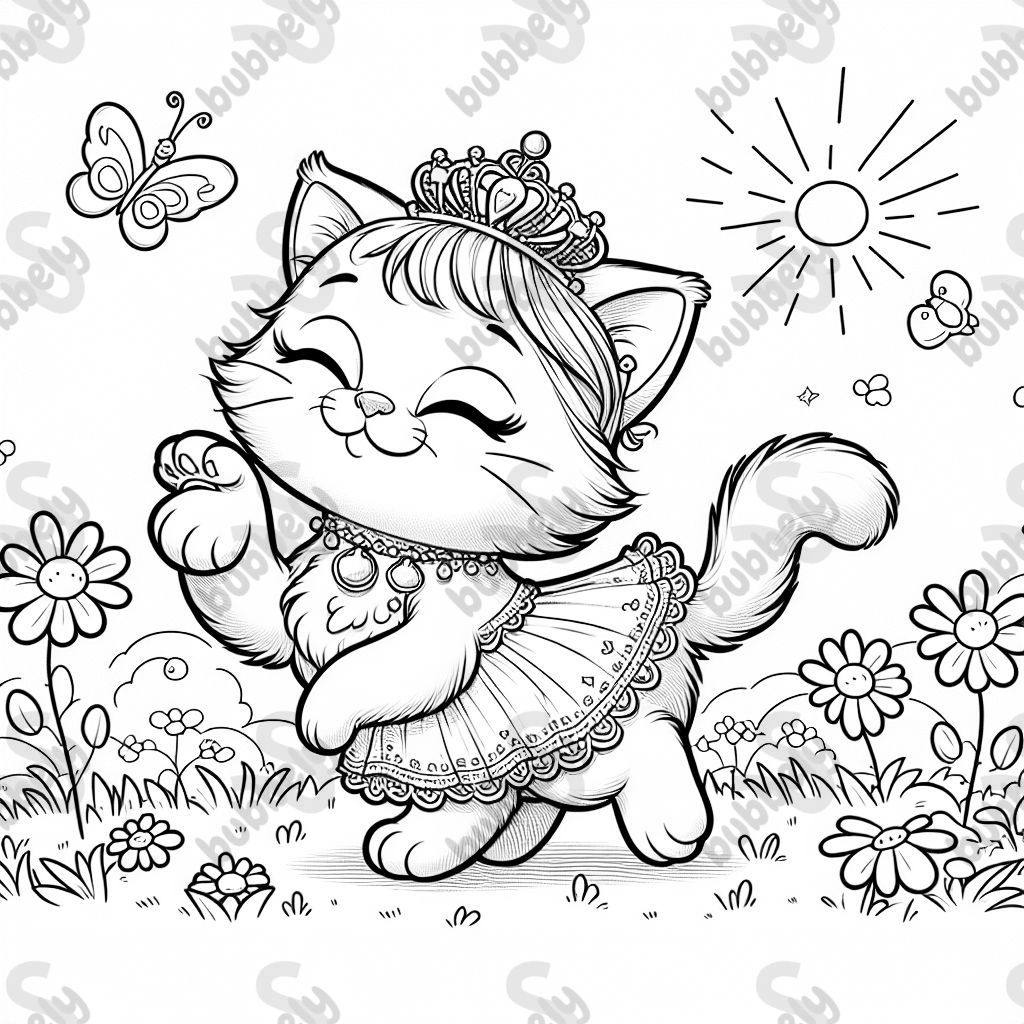 A princess kitten, playing in the sun