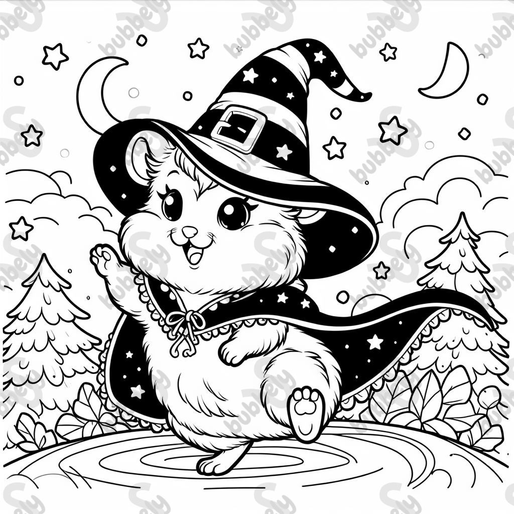 a hamster in a witch outfit
