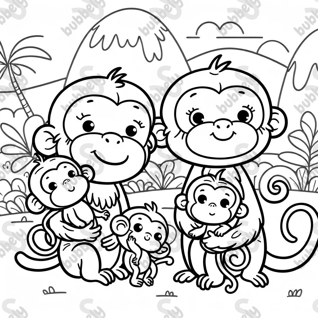 une famille de singes