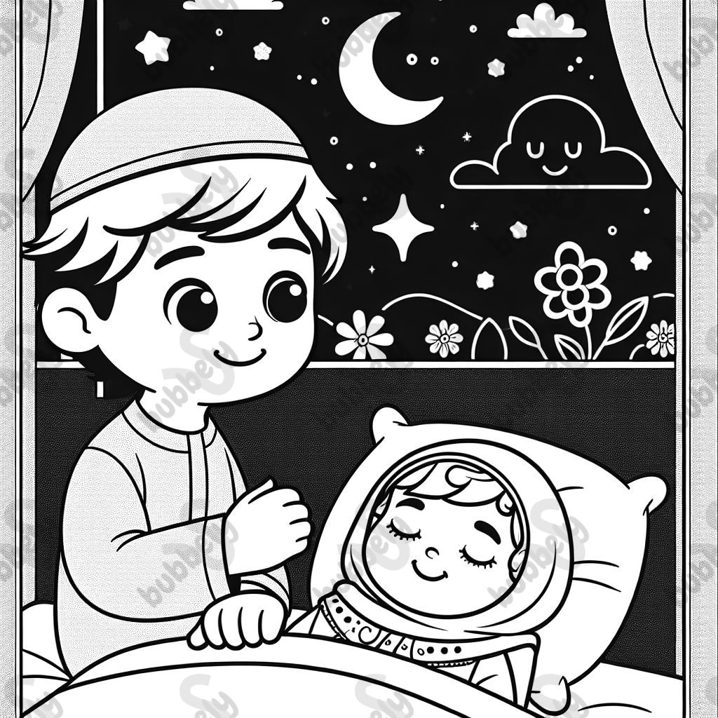 boy watching his baby sister sleep