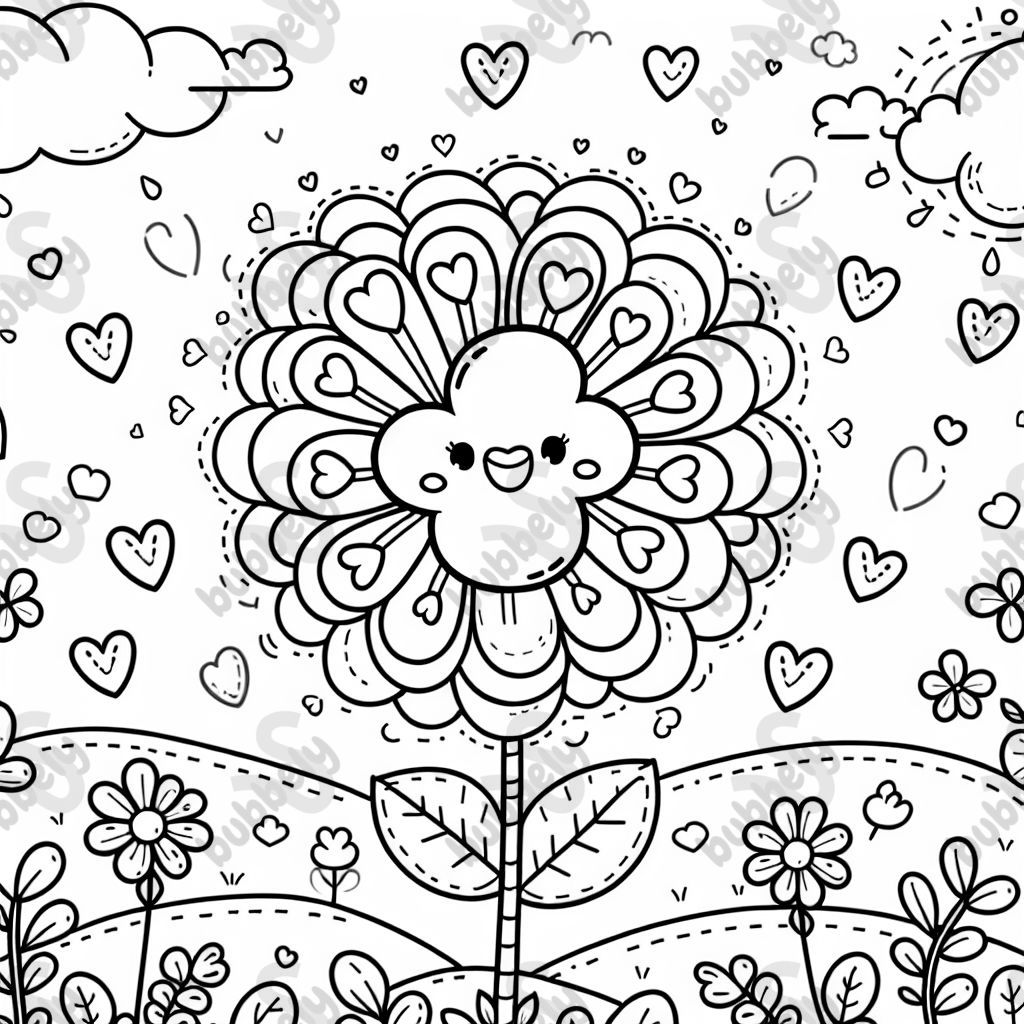 flower with hearts on it