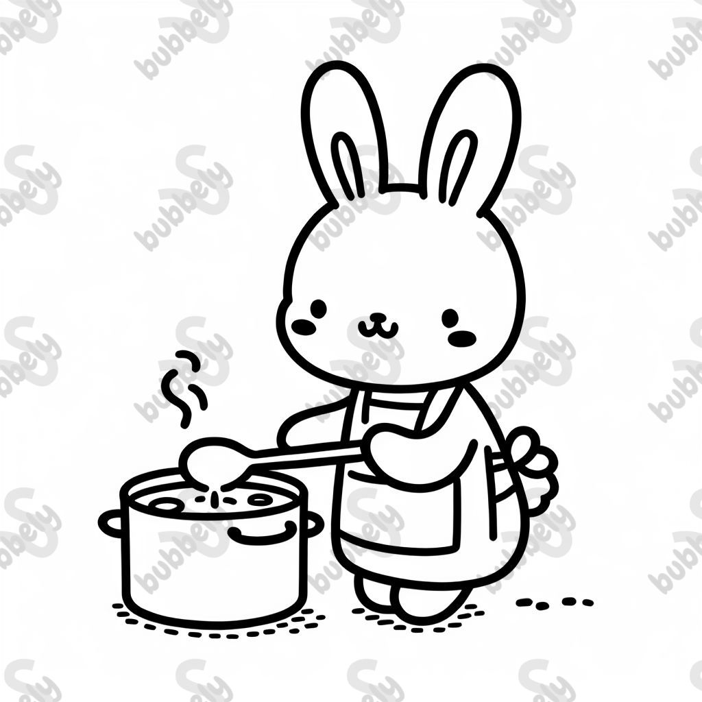 a rabbit cooking soup