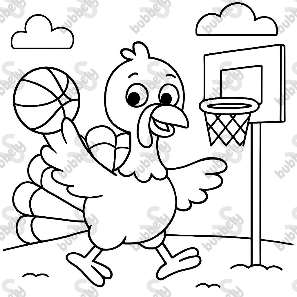 Turkey playing basketball