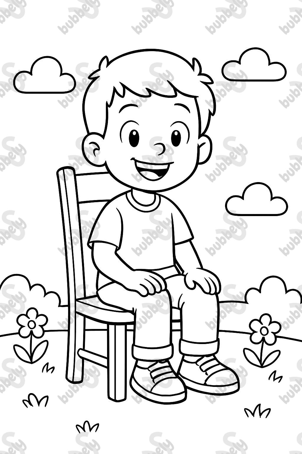 Child sitting well in a chair