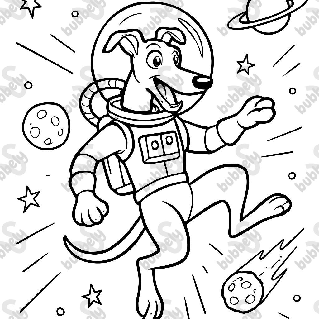 lévrier astronaute flottant dans l'espace lévrier astronaute flottant dans l'espace