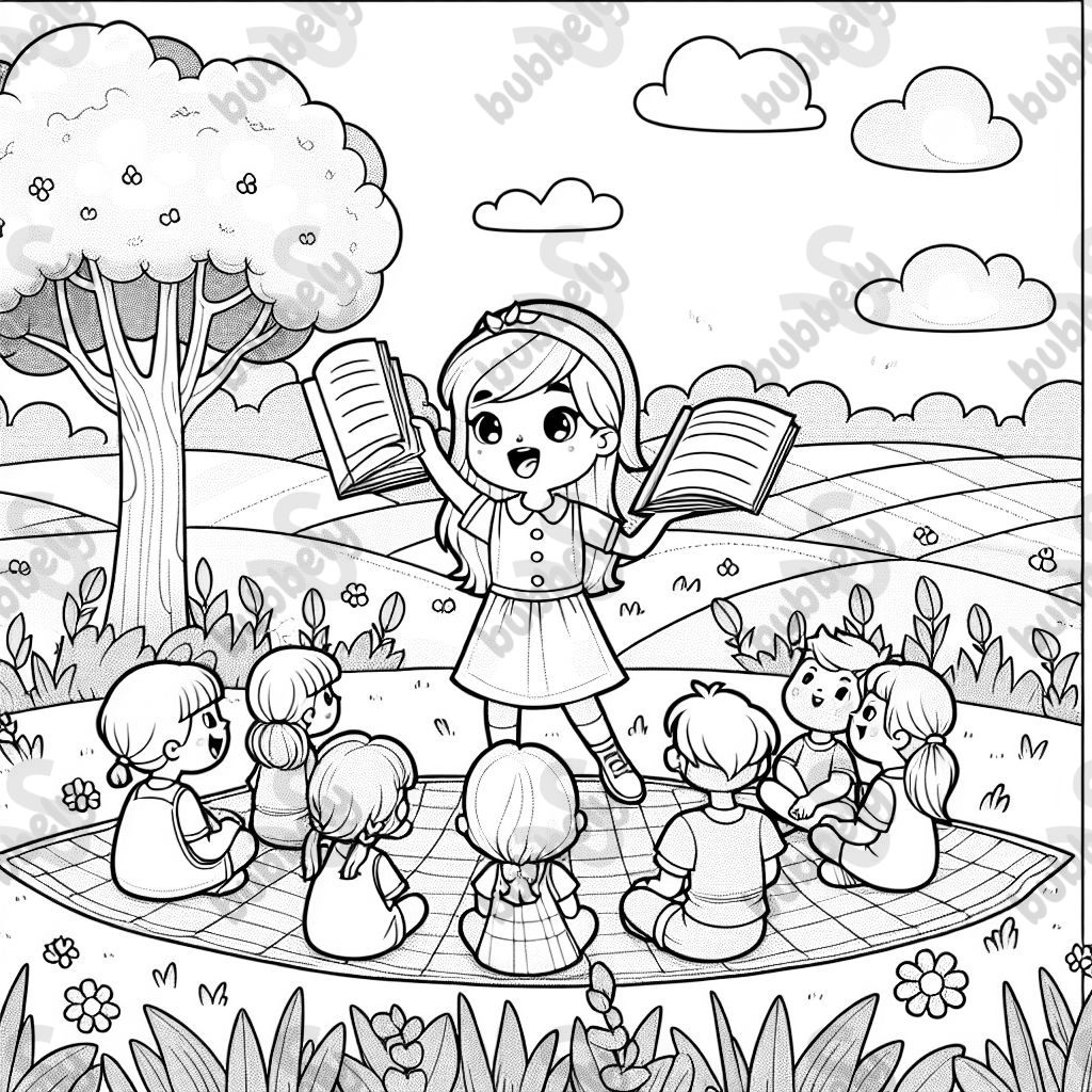 Une fille lisant une enseignante.