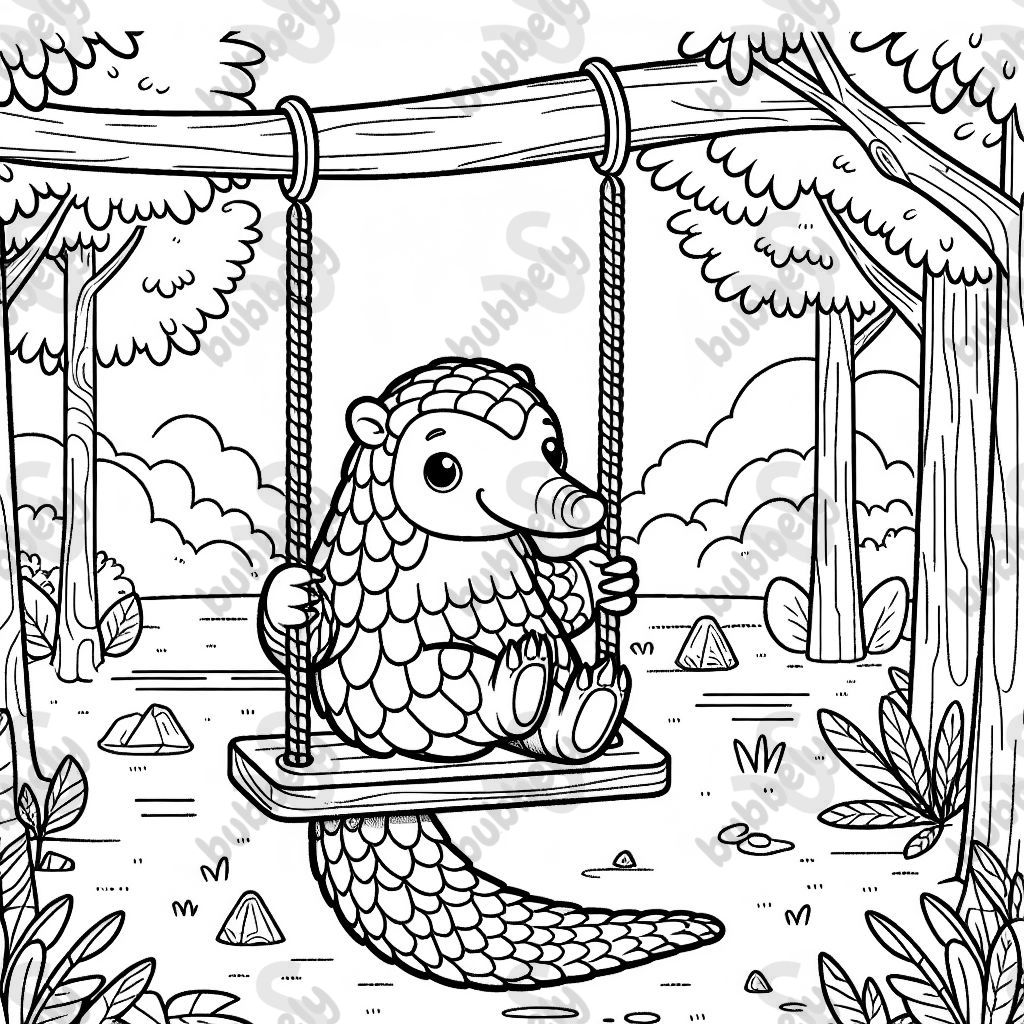 ein Schuppentier auf einer Schaukel