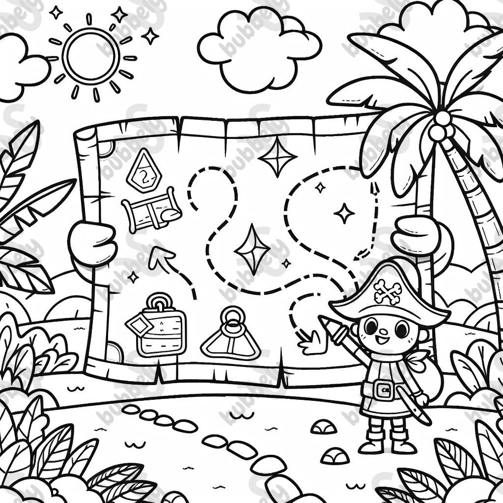 Map with directions to treasure 