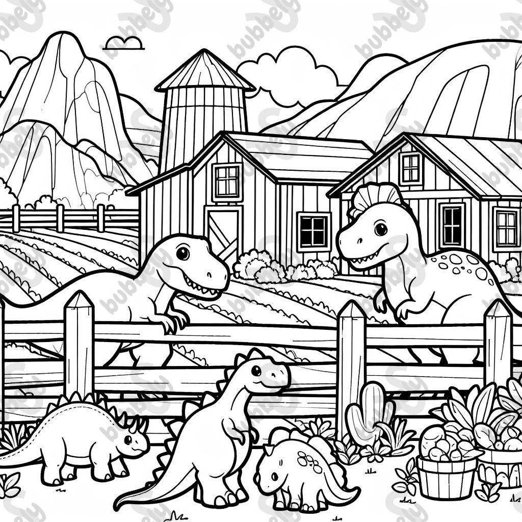 Dinosaurs on a farm