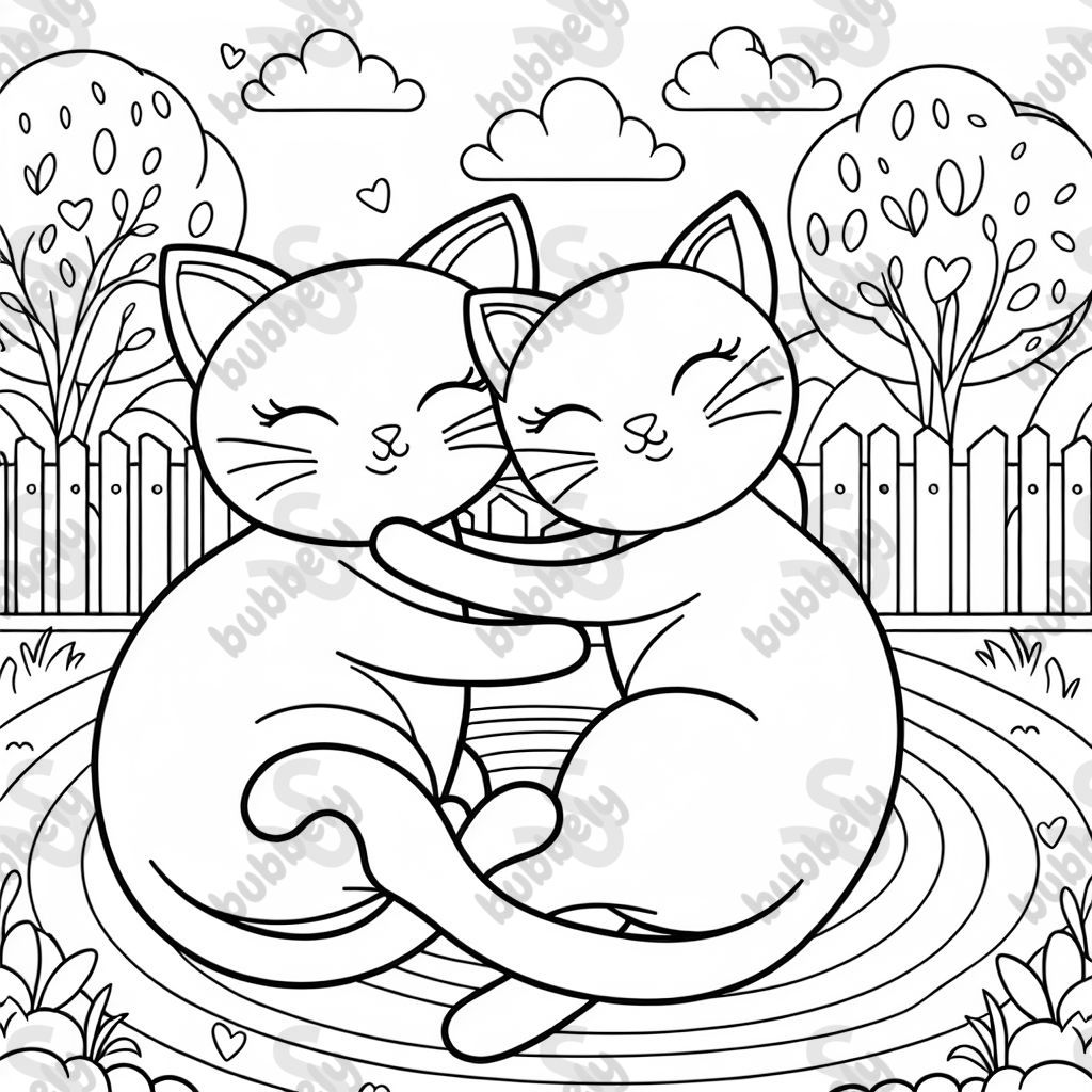 Two female cats cuddling. Two female cats cuddling.