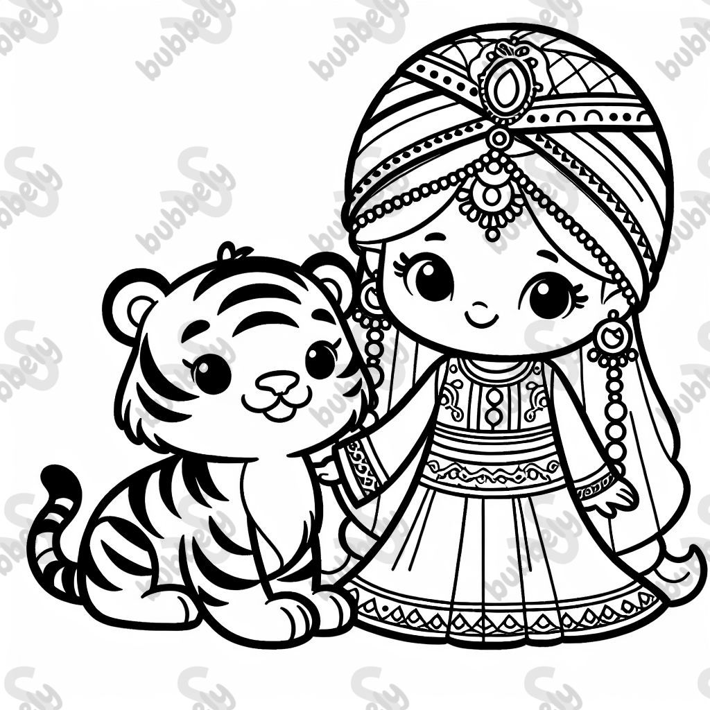 princess jasmine and a tiger