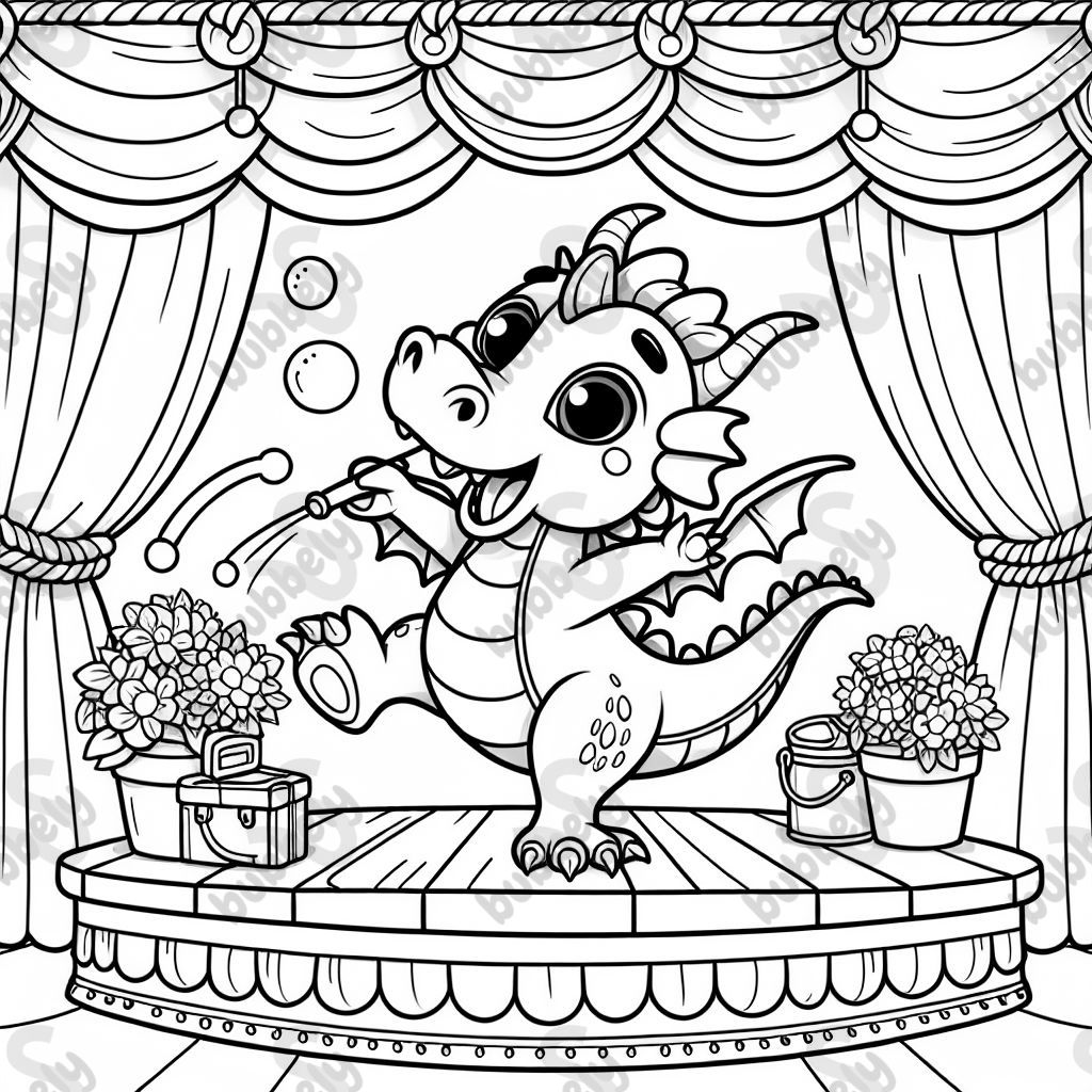 dragon on stage acting in theater