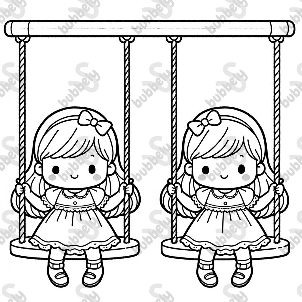 twin girls on swings twin girls on swings