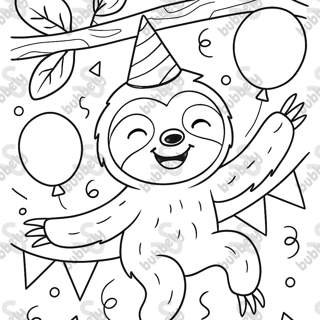 sloth with birthday hat sloth with birthday hat