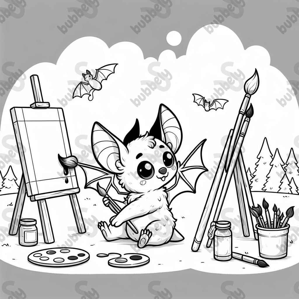 A baby bat painting