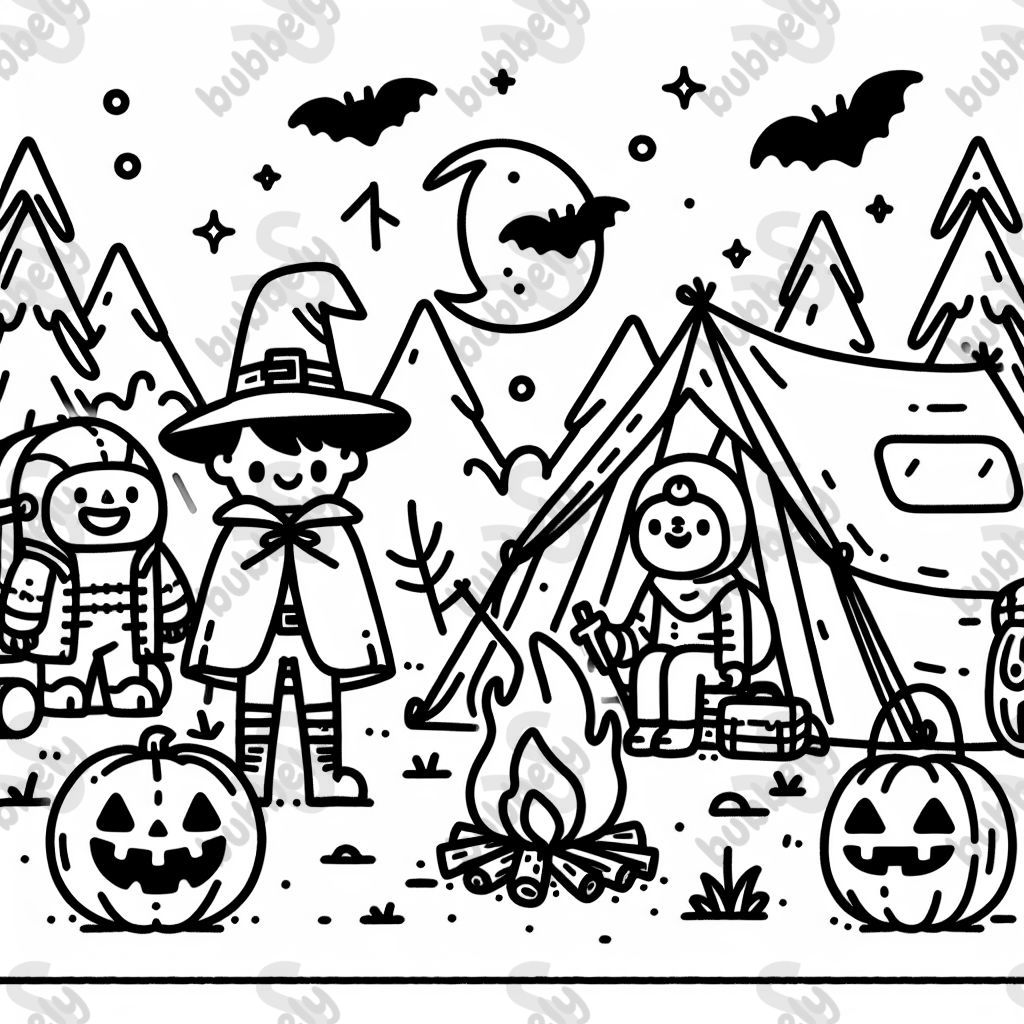 at camp for halloween