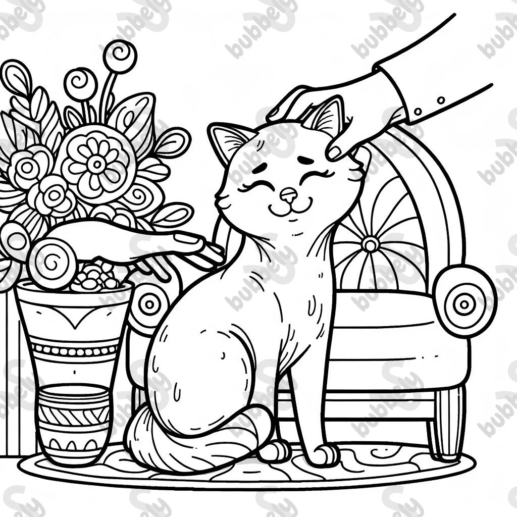 A siamese cat being pet