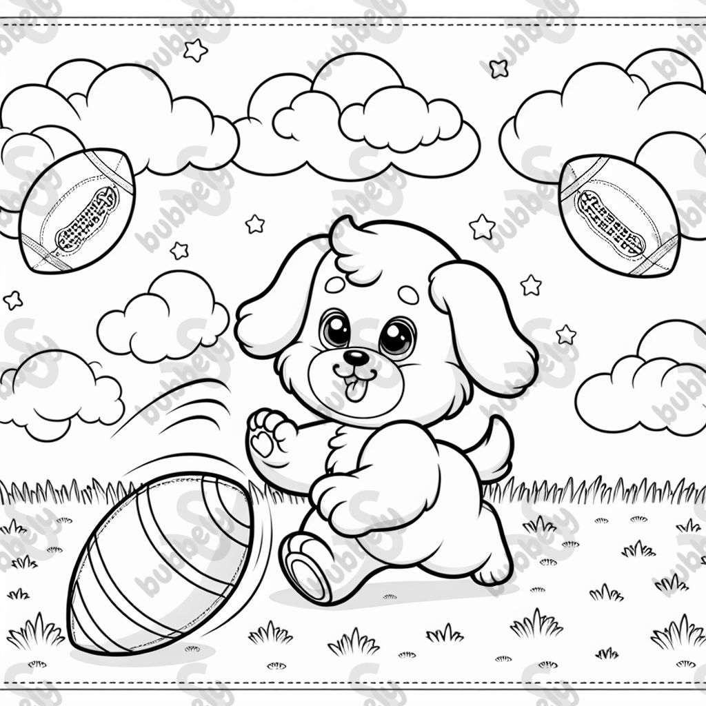 Cute dog playing football