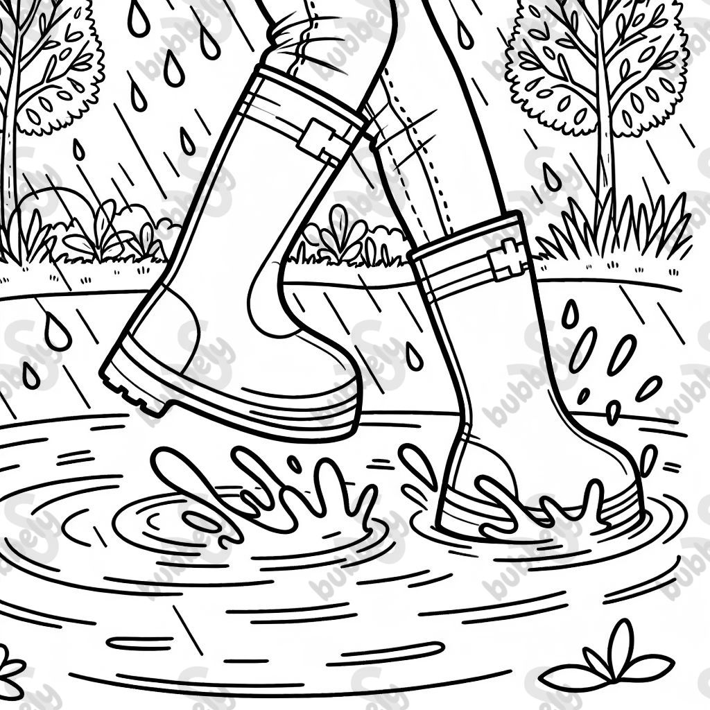 rainboots in puddle