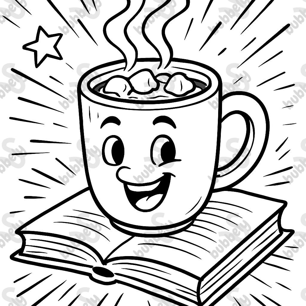 Tasse de chocolat chaud confortable à côté d'un livre