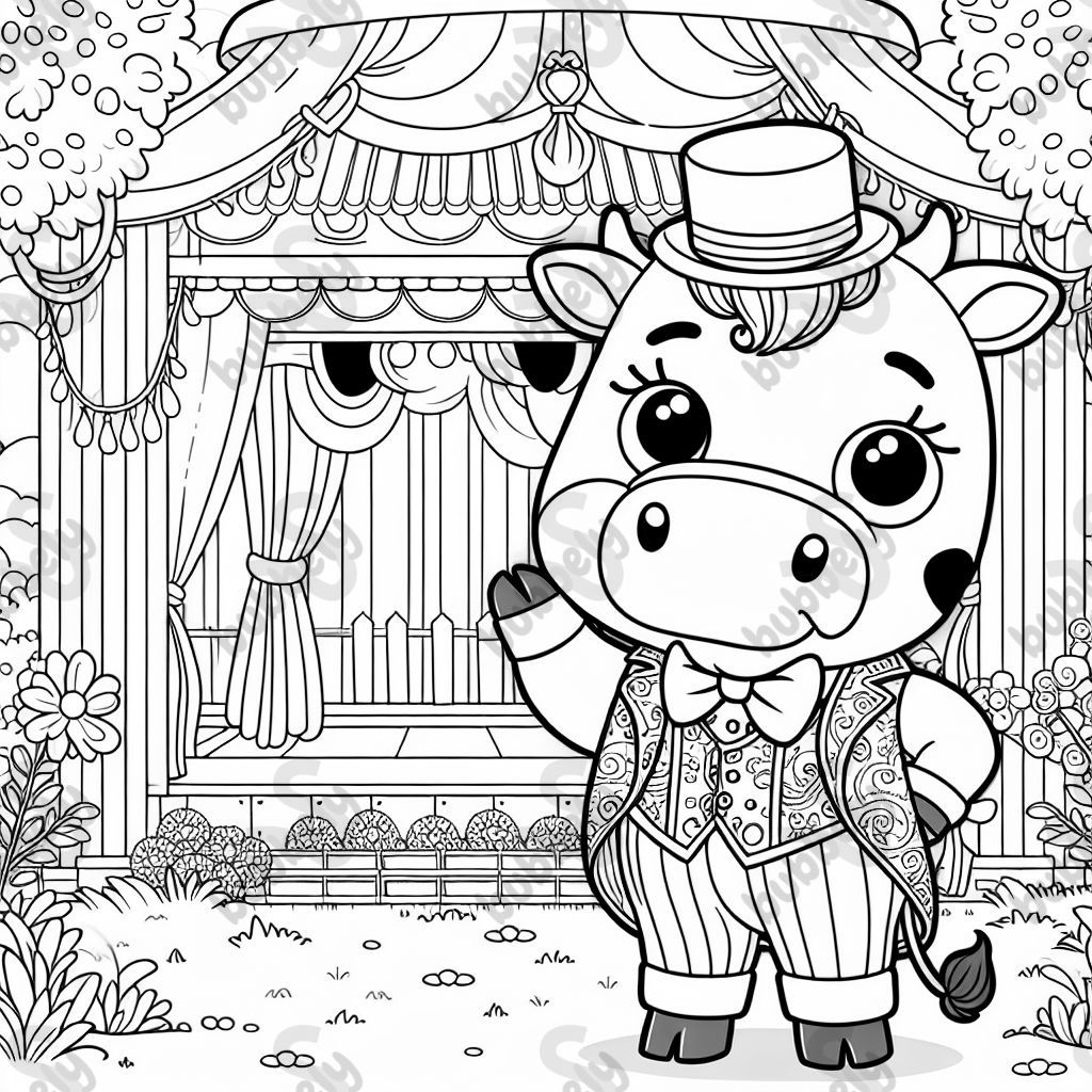 vache en robe élégante