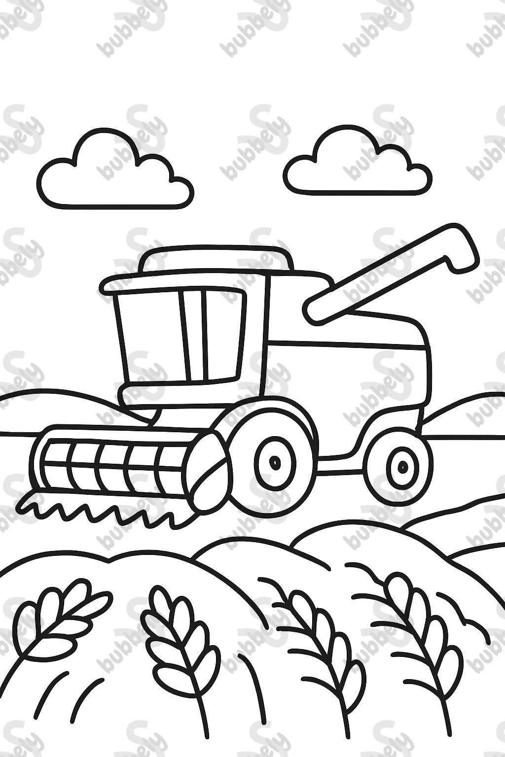 Moissonneuse-batteuse dans le champ Moissonneuse-batteuse dans le champ