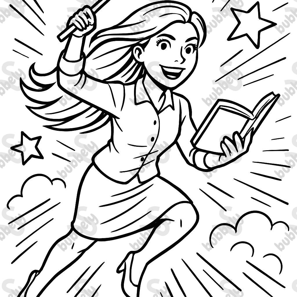 une maitresse sans lunettes avec des long cheveux