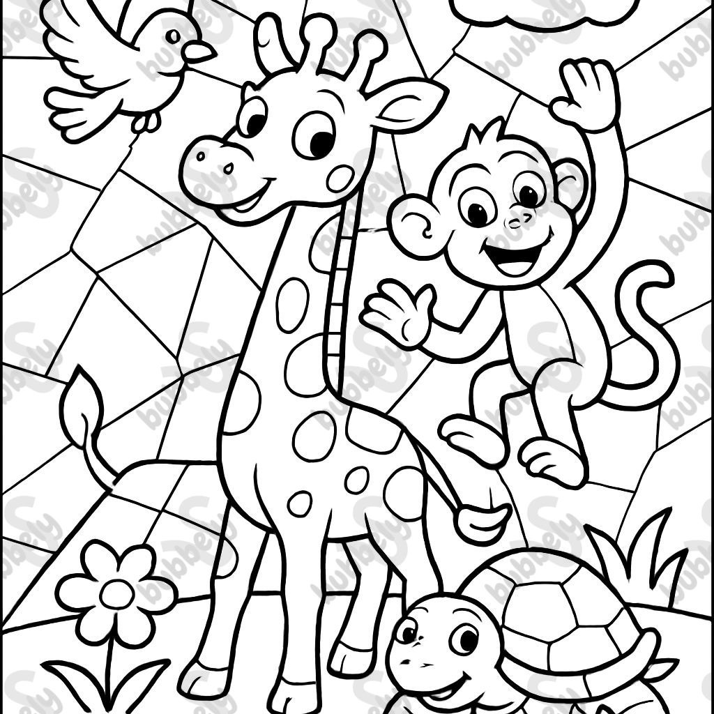 Mosaic picture for big kids with animals