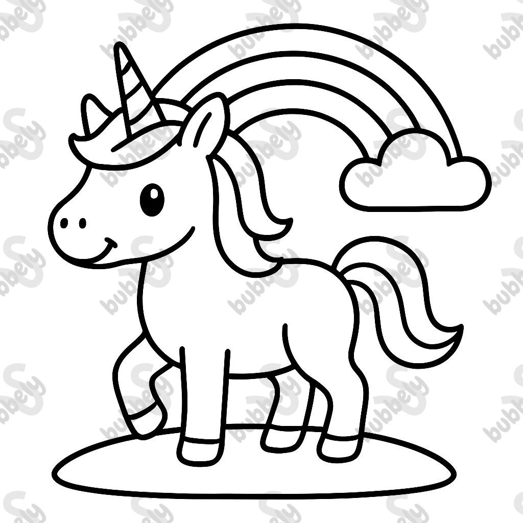 a unicorn with a rainbow