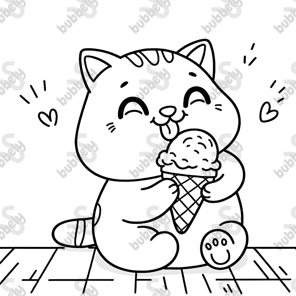 a cat eating an ice cream cone